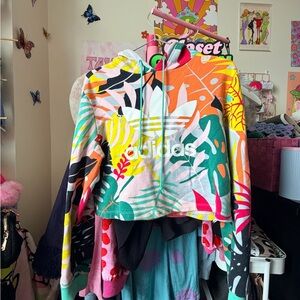 Adidas Teal and Coral Knit Top